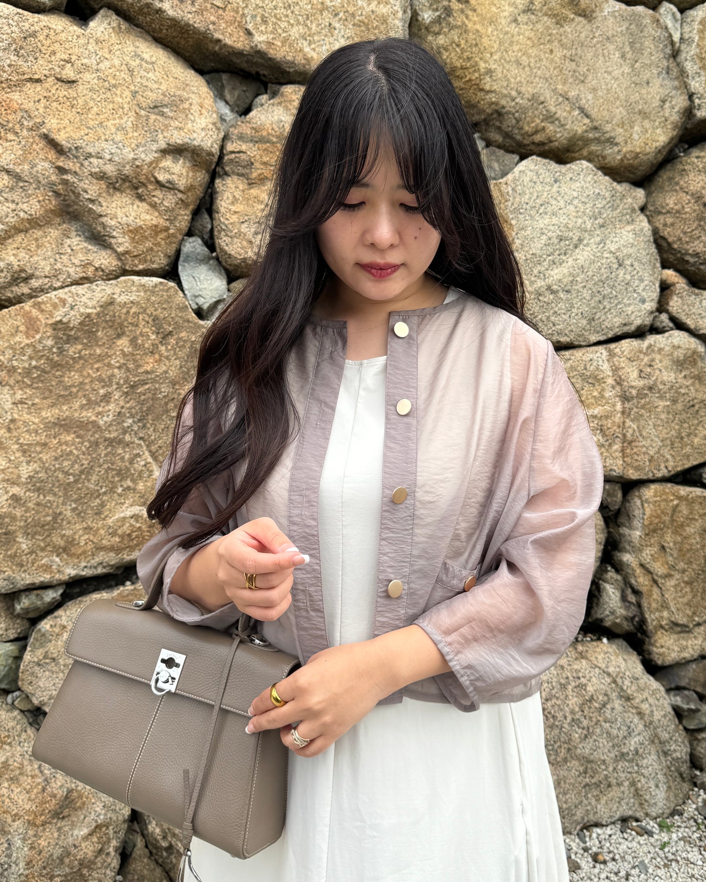 Sheer Gold Button Jacket