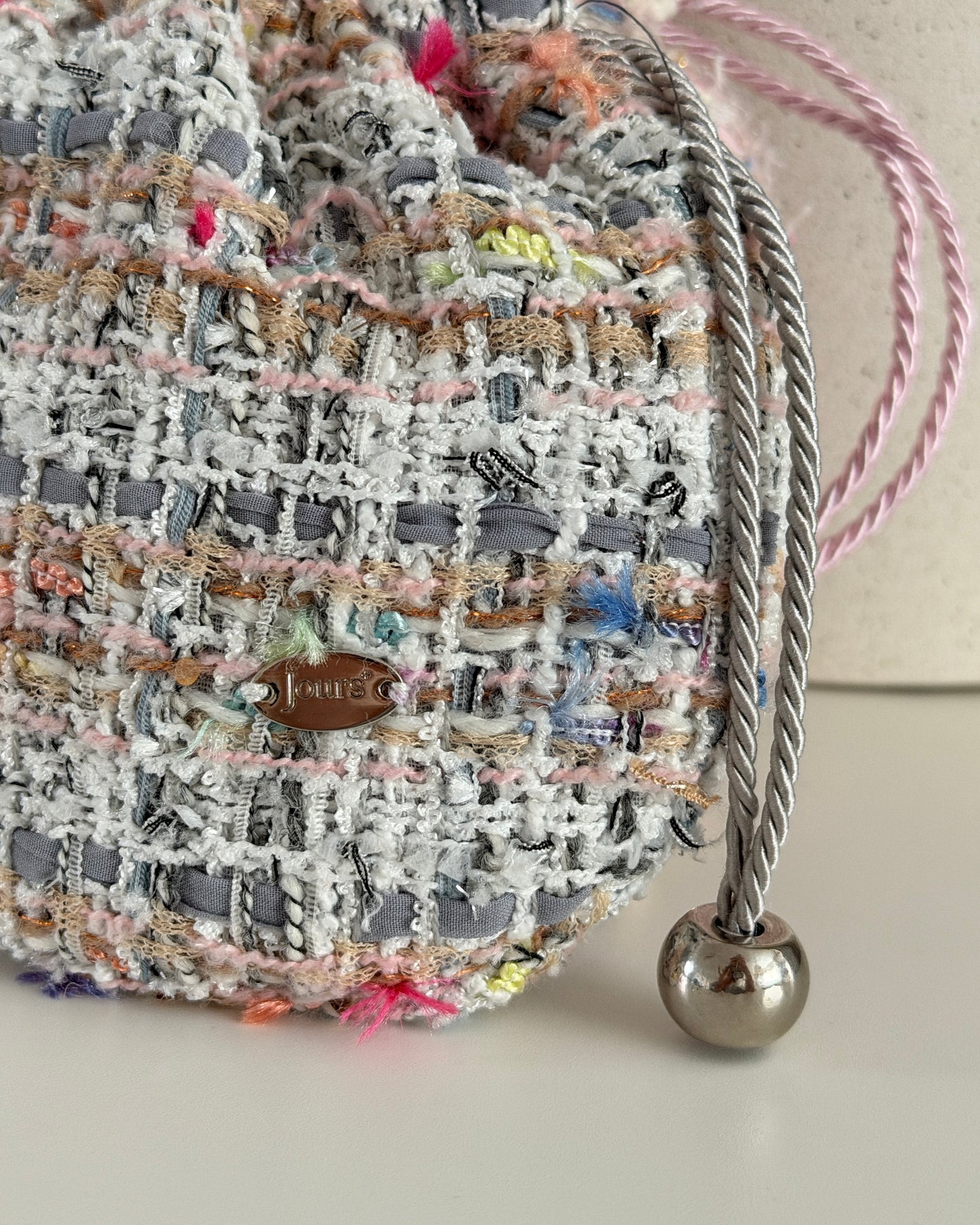 Tweed Drawstring Pouch BONBON