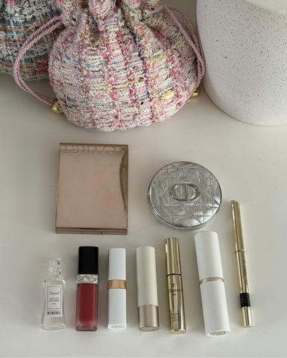 Tweed Drawstring Pouch BONBON