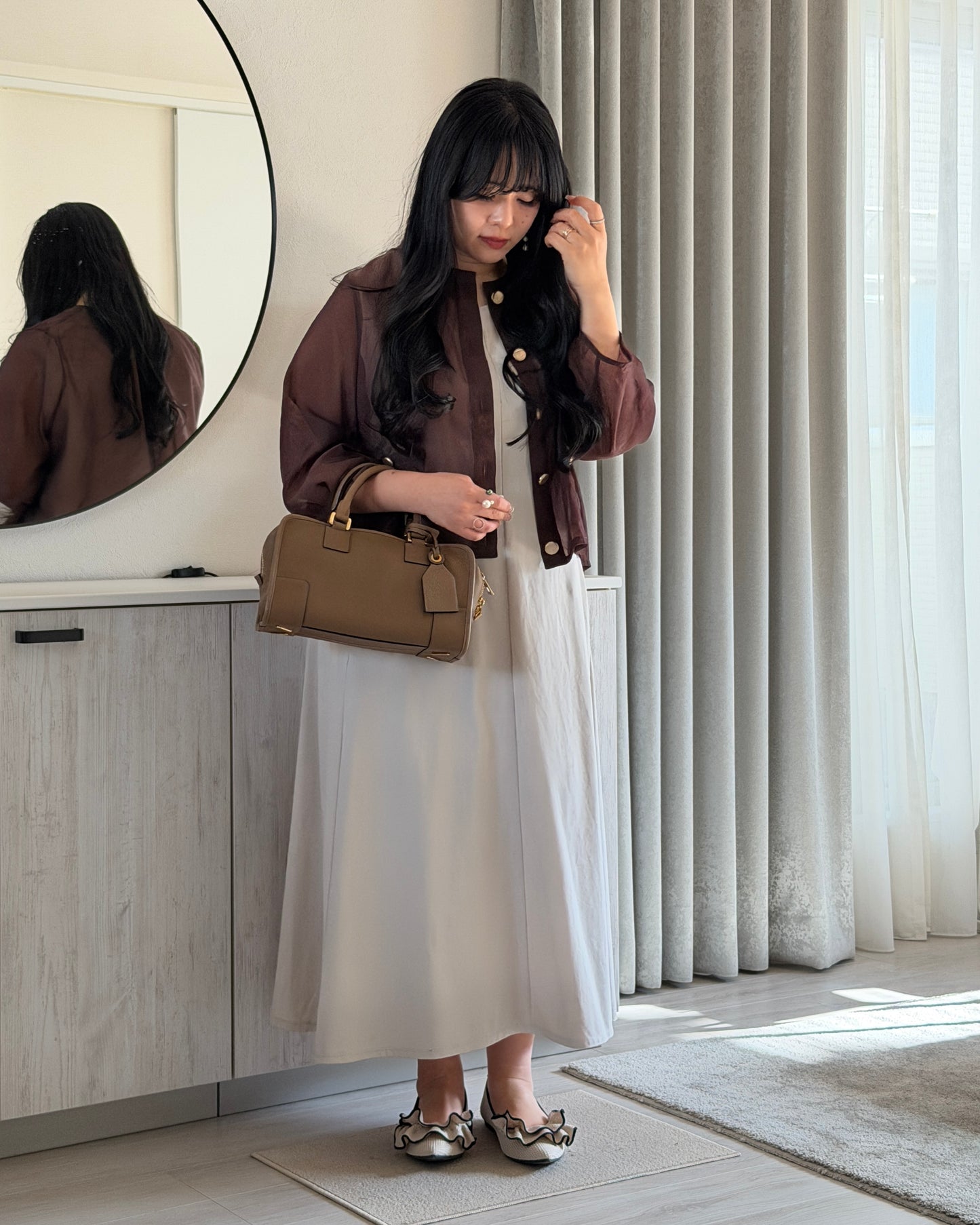 Gold Button Sheer Jacket