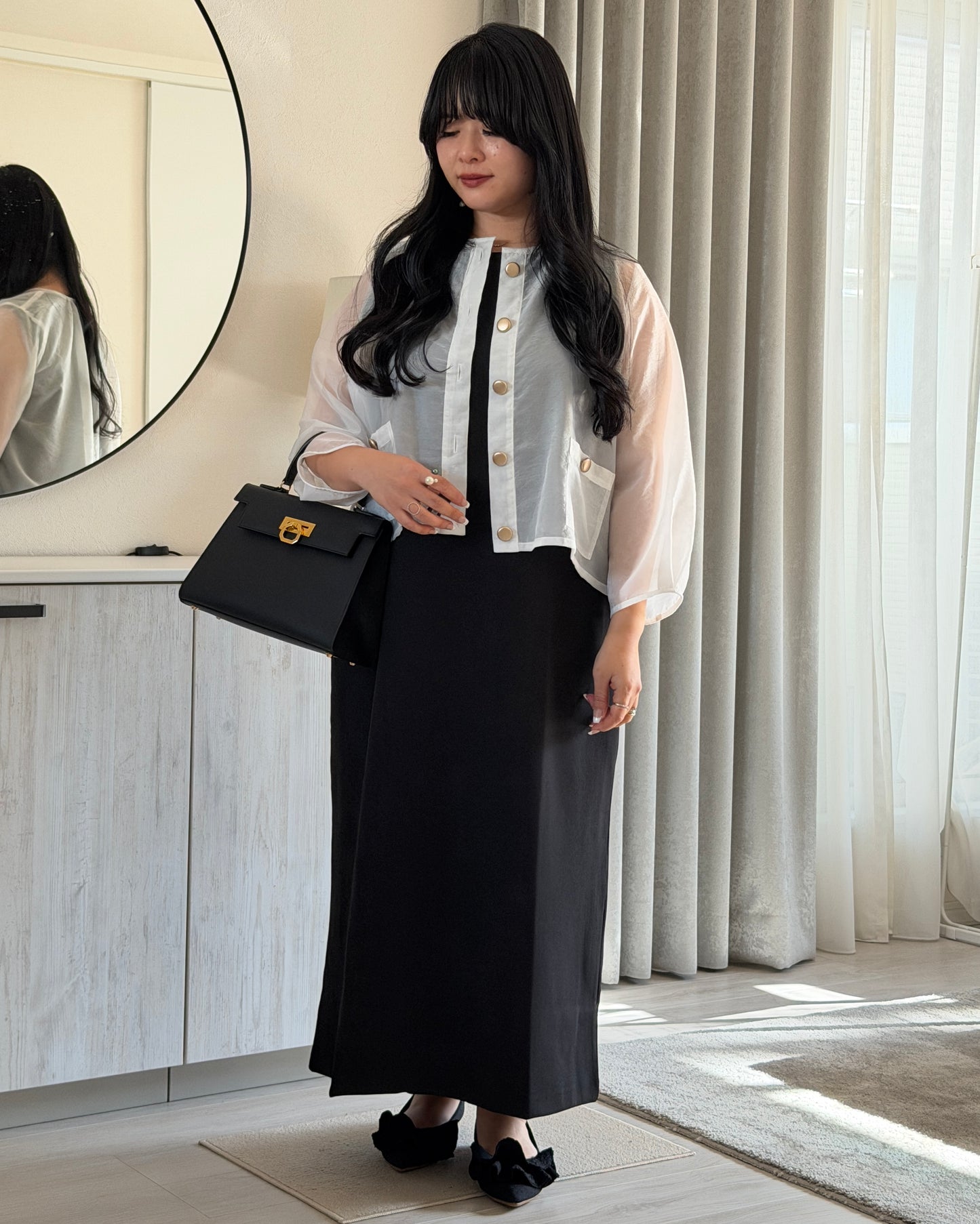 Gold Button Sheer Jacket