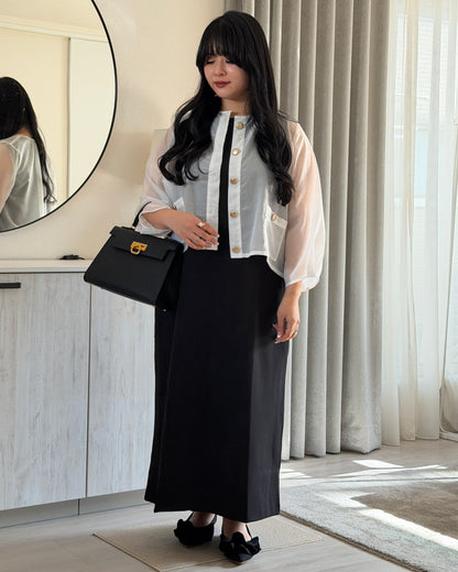 Gold Button Sheer Jacket
