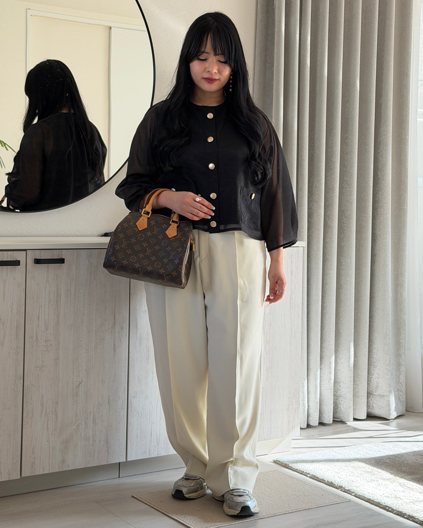 Gold Button Sheer Jacket