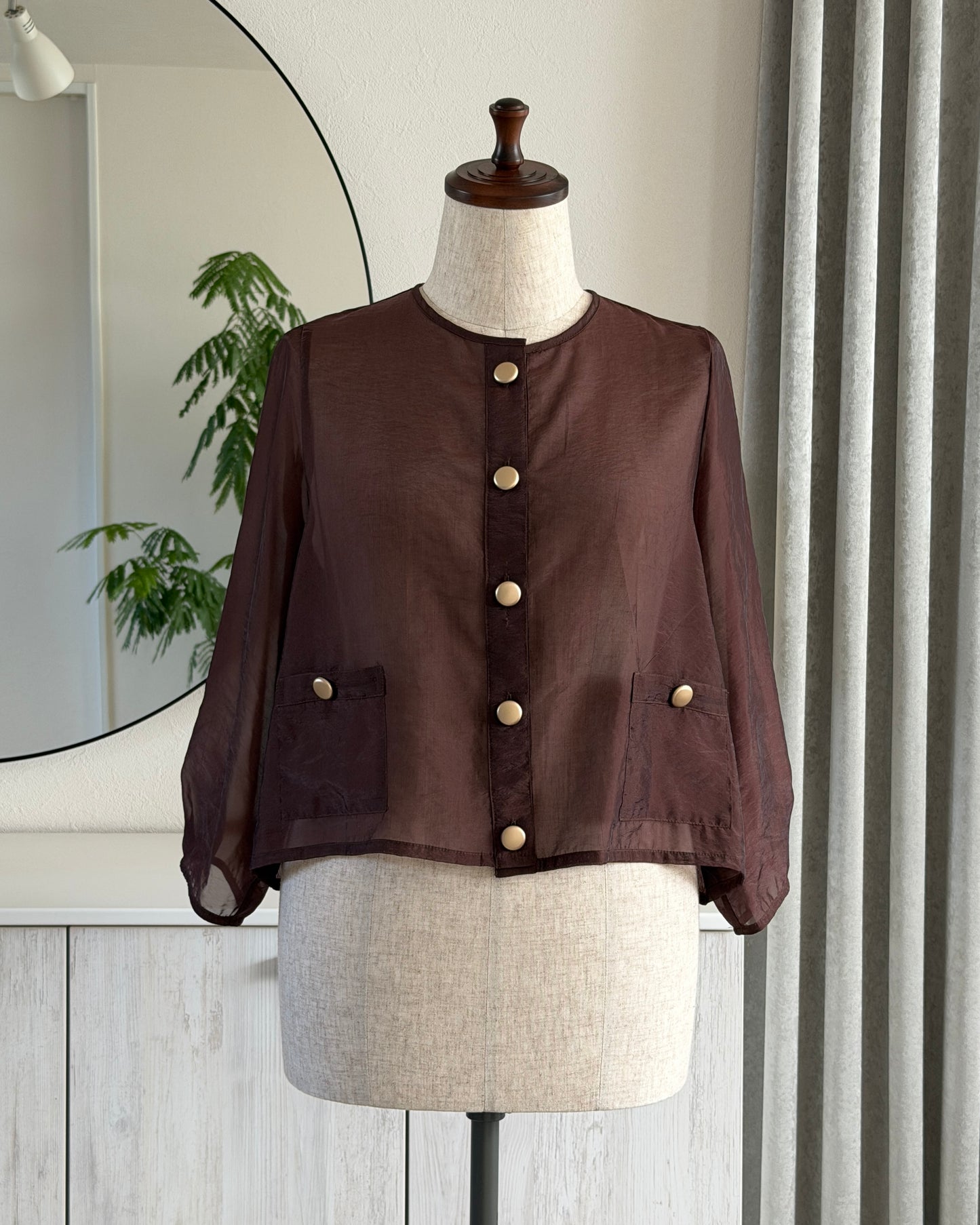 Gold Button Sheer Jacket