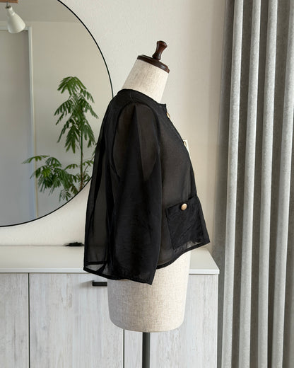 Gold Button Sheer Jacket