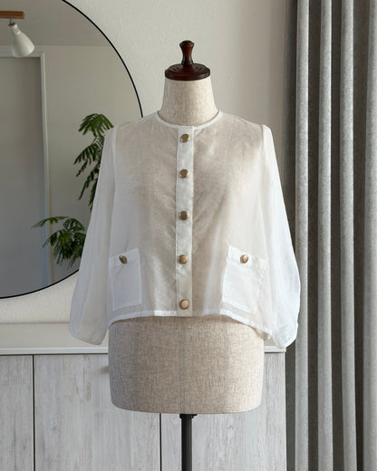 Gold Button Sheer Jacket