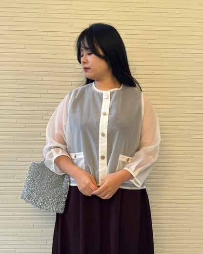 Sheer Gold Button Jacket