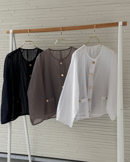 Sheer Gold Button Jacket