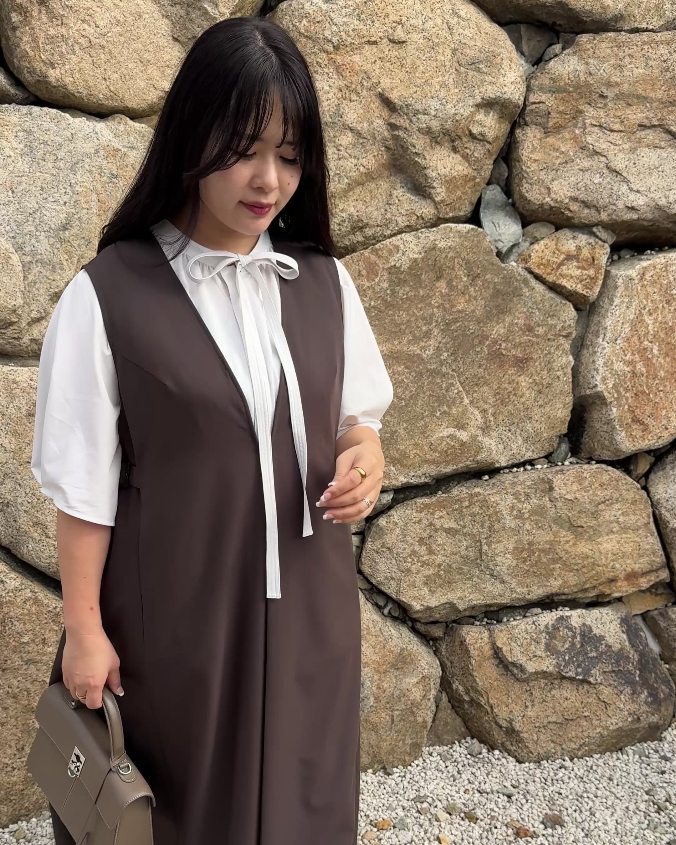 JOURS+ ジュールズプラス V-Neck Jumper Skirt”Vera V-Neck Jumper Skirt”Vera” – Jours+