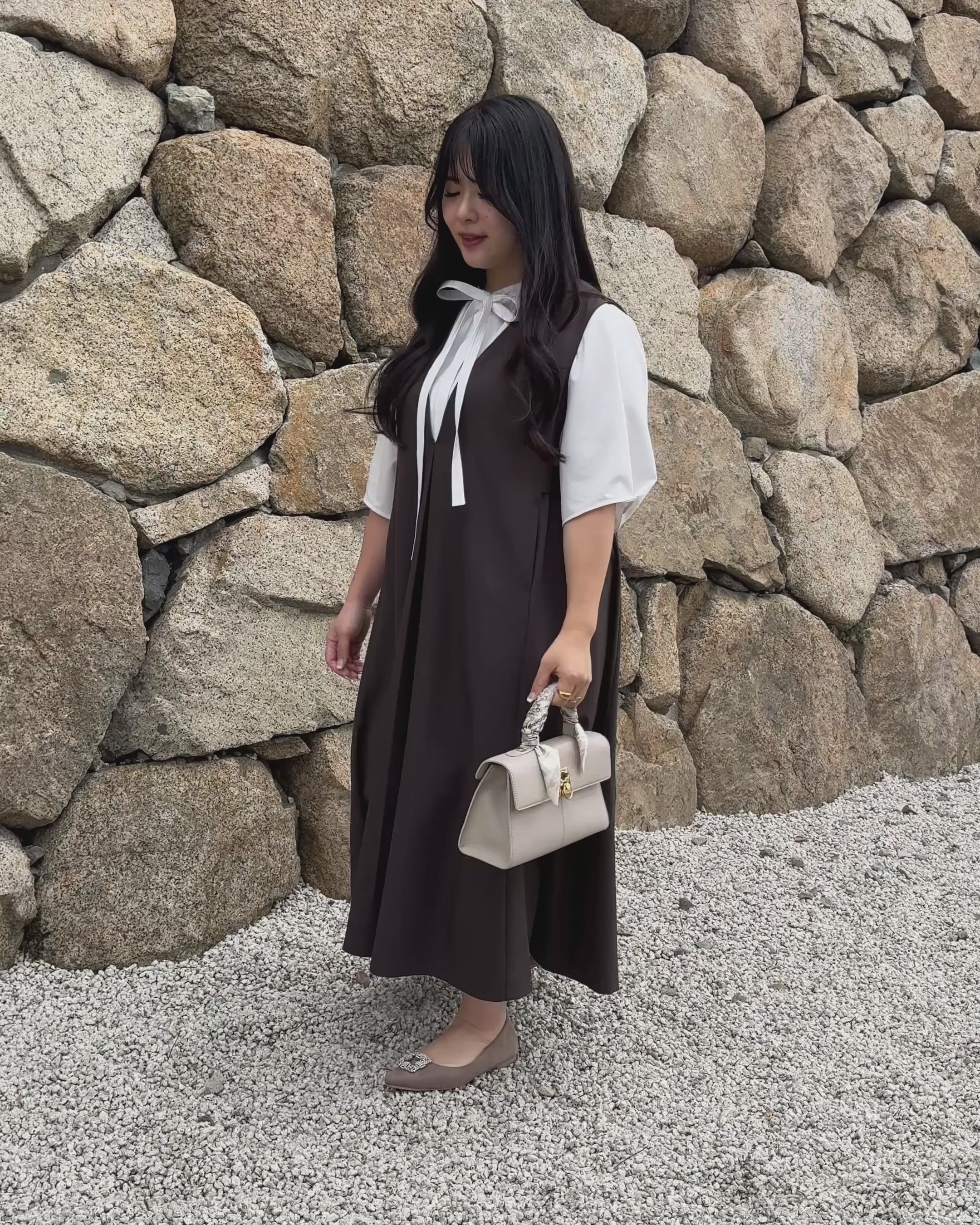 JOURS+ ジュールズプラス V-Neck Jumper Skirt”Vera V-Neck Jumper Skirt”Vera” – Jours+